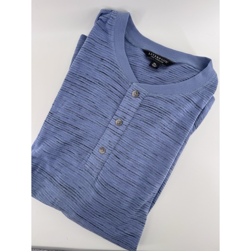 Liverpool Los Angeles Shirt Men's XL Blue Long Sleeve Henley Tee $79